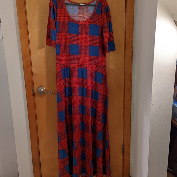 LuLaRoe plaid Ana Maxi Dress - Picture 1 of 5